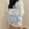 Mochila casual con ribete de encaje para chicas de secundaria y preparatoria, nueva colección otoño 2026, bolso de hombro moderno con estampado de estrellas