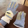 Guantes de esquí para mujer para invierno, guantes cálidos para ciclismo, compatibles con pantalla táctil, con dedos separados, forrados de polar, engrosados, a prueba de frío y cálidos