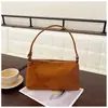 Bolso Nuevo de Gamuza Compacto de Nicho para Mujer, Bolso de Mano Sencillo y de Moda de Color Sólido, Bolso de Hombro Retro y Elegante para el Trabajo