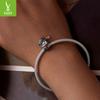 Caja de regalo navideña con forma de oso original de Ziyun de plata, pulsera de cuentas para bricolaje, cuentas sueltas de plata esterlina s925 para festivales cálidos