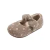 Sapatos Mary Jane de Bolinhas Retrô 2026 Outono Novo Cor Blocada Francesa Sapatos Baixos Simples Laço Lã Bico Redondo Sapatos Femininos