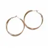 Aretes colgantes redondos de tres capas trenzadas con pasador de plata, aretes simples y elegantes, lujo ligero con un toque de alta gama, diseño único y de nicho