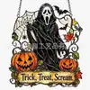 Pingente Metálico Colorido Cruz Halloween Atmosfera de Fantasma Ornamento Pendurado Casa Exterior Decoração Festival de Fantasmas Artesanato