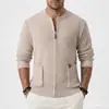 Comercio Exterior Transfronterizo Ropa de Hombre Nueva Moda Otoño Suéter Casual Cárdigan Prendas de Punto para Hombre Chaqueta Abrigo Rayada Simple