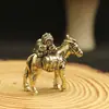 Latão Puro Huatuo Viaja Pelo Mundo Envio de Burro Decoração de Casa Animal de Chá Artesanato para Mesa de Escritório Pequenos Enfeites