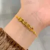 Libro Rojo Pequeño Hielo Triturado Moneda de los Cinco Emperadores Pulsera de la Fortuna Modelo Nuevo 2025 Patrón Martillado Brillante Joyería de Moneda de Oro Triturado
