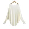 1063-24 Outono Novo Francês Irregular Manga Morcego Ombro Design Senso Solto Slim Suéter de Tricô Suéter