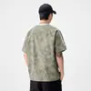 Camiseta Casual Americana de Alta Qualidade Tendência Estampada Manga Curta Masculina Verão Fina Sensação Fresca Justa ao Corpo Solta Gola Redonda Top Masculino