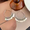 Brincos de Franja com Lantejoulas Geométricas Brilhantes para Mulheres, Estilo Metálico Cool, Brincos de Nicho de Alta Qualidade, Ferro