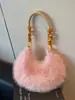 Bolsa de Felpa Transfronteriza para Mujer, Gran Capacidad, Nuevo Estilo Otoño e Invierno 2026, Bolso de Piel para Hombro y Axila, Bolso Dumpling de Gama Alta
