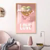 Pintura de Lienzo Moderna Simple Flor Rosa Letra Fondo de Sofá Pared Sala de Estar Hogar Abstracto Lujo Ligero Núcleo de Pintura Decorativa