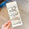 Pinzas florales para el pelo estilo coreano para mujer, pinzas laterales elegantes y exquisitas, pasadores de lazo lindos, pasadores de colores al por mayor