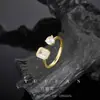 Anillo de Plata S925 con Moissanita Rectangular 5*7 de Venta Caliente Transfronteriza Europeo y Americano, Anillo Abierto Ajustable de Moda Simple