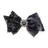 Horquilla de organza con estampado de diamantes, estilo coreano, elegante, con personalidad, con resorte para la parte trasera, accesorios para el cabello que combinan con todo.