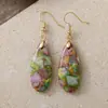 Aretes de gota de agua de piedra emperador natural de alta calidad transfronterizos, aretes populares europeos y americanos, joyería vintage TEMU de venta caliente