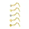 Set Combinado Transfronterizo de Piercings Nasales, Aros Nasales, Set de 21 Piezas con 5 Diamantes, Acero Inoxidable para Piercing Corporal, Set de Joyería Nasal, Decoraciones