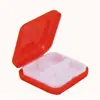 Pastillero Especial Transfronterizo de Cuatro Compartimentos con Tapa de Plástico Escarchado Cuadrado Portátil para Equipaje de Mano Caja de Almacenamiento de Pastillas