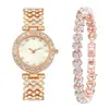Dropshipping Transfronterizo Set de Pulsera de Reloj para Mujer Reloj para Mujer Totalmente Incrustado Personalizado Reloj para Niñas Temperamento de Mujer Fabricante Venta al por Mayor