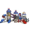 Juego Combinado de Tobogán, Tobogán de Plástico, Tobogán Grande, Tobogán Infantil para Exteriores, Tobogán de Diversión, Tobogán con Temática Espacial
