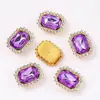 15X20Mm Cuadrado de Doble Capa Lazo de Pedrería Material DIY Cinta Pasador de Pelo Accesorio para el Cabello Centro de Flor Joyería Hecha a Mano