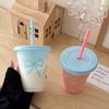 Taza de Plástico con Ventosa para Niñas de Verano, Gran Capacidad, Portátil, para Hogar, Viajes, Taza para Té con Leche, Taza para Bebidas Frías, Taza Práctica, Taza para Agua