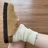 Zapatos de Plataforma Birkenstocks para Mujer Otoño e Invierno 2023 Nuevos Forro Polar Mao Mao Ropa de Abrigo Calentados Bokenstocks Medias Zapatillas Mujer