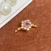 Anillo Abierto Geométrico Vintage con Microincrustaciones de Personalidad para Mujer, Anillo de Moda Retro Minimalista de Diseño Nicho
