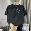 Camiseta Casual de Manga Corta para Hombre Estilo Coreano con Diseño Personalizado Tie-Dye, Top de Verano de Moda, Camiseta Básica de Media Manga para Hombre