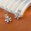 Explosiones transfronterizas circonita mariposa verano aretes de alta gama exquisita moda simple diseño de nicho aretes para damas