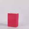 Bolsa de Tote de Papel Kraft Simple de Color Sólido Color Múltiples Especificaciones Bolsa de Empaque para Llevar Bolsa de Regalo de Gran Capacidad para Centro Comercial