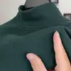 260 gramos de felpa acanalada, camiseta de manga larga para hombre con cuello alto, cálida de invierno, corte ajustado, prenda interior de color liso nueva