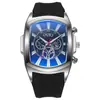 Nuevo Reloj Azul con Cristales para Luz Azul Forma de Barril Esfera Grande para Hombre Reloj de Cuarzo Moderno Fabricante de Relojes para Hombre Venta al por Mayor