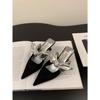 Mules de Estilo Francés Inspirados en Chanel con Diseño de Punta Cerrada, Zapatos de Hada para Uso en Exteriores, Nuevas Sandalias de Tacón Alto con Lazo 2026 Primavera/Verano