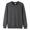Sudadera con capucha de algodón pesado de invierno con felpa, cuello redondo, terciopelo de zorro plateado compuesto, para hombre, color liso, manga larga