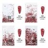 1440 piezas de decoración de uñas con diamantes de imitación de fondo plano que no se pueden dejar caer, diamantes austriacos de fondo plateado, adornos de uñas de diamantes de imitación de vidrio redondos rojos