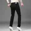 Estilo Nuevo Otoño e Invierno Gama Alta Clásico Negro Puro Pantalones Largos de Mezclilla para Hombre 2026 Jeans de Pierna Recta