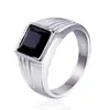 Anillo de titanio con gema para hombre, moderno y sencillo, joyería de anillo de comercio exterior transfronterizo