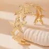 Pulsera Única de Estrella de Mar con Encanto Transfronterizo Europeo y Americano, Pulsera Creativa con Elementos Marinos, Artesanía Exquisita, Joyería de Mano de Lujo