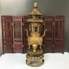Decoración de quemador de incienso de latón trípode de latón quemador Torre decoración quemador de incienso artesanías de latón decoración
