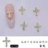 Joyería para Uñas Estilo Punk Retro de Aleación con Forma de Cruz y Parches Incrustados de Diamantes Accesorios Decorativos Estilo Coreano Ins