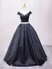 Vestido de Gala Preto para Exames de Performance Vocal, Traje de Alta Costura em Cetim para Cerimônia de Aniversário, Roupa para Performance de Piano em Reunião Anual