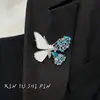 Broche de Mariposa de Imitación de Nácar de Gama Alta, Elegante, Moderno, Elegante, Accesorios de Pin para Traje y Abrigo para Mujeres