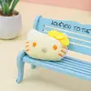 Lindo colgante de muñeca de cabeza de gato con lazo de felpa de dibujos animados, accesorios DIY para ropa, zapatos, bolsos y decoración de regalos