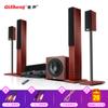Qisheng madeira 5.1 home theater áudio karaokê terno karaokê alto-falante casa Bluetooth alto-falante sem fio móvel
