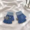 Luvas de Peixinho Fofo para 2-6 Anos Quentes de Inverno para Bebê Meio Dedo Desenho Animado Menino Dedo Luvas de Tricô Color Block Lote