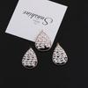 Pendientes colgantes de gota de agua con diseño de amor, estilo ins, hechos a mano, con perlas francesas, accesorios de joyería