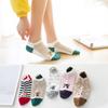 Calcetines de encaje con dibujos de osos para mujer, calcetín bajo y fino, de algodón, informales, para primavera y verano, venta al por mayor, 2023