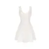 Vestido Blanco Hueco de Seda de Hielo con Flor Blanca Pequeña, Primer Amor Shuhulei, para Mujer, Verano, Delgado, Ajustado a la Cintura