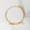 Moda Cruzada Europeia e Americana Versátil Borboleta Coração Pulseira de Aço Titânio Feminina Distinta Aço Inoxidável Gravação DIY Pulseira Infantil