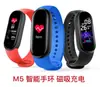 Pulseira Inteligente M5 Silicone Tirar Fotos À Prova d'Água Frequência Cardíaca Pressão Arterial Oxigênio no Sangue Multi-idioma Carregamento Magnético Venda Direta da Fábrica
